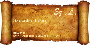 Szecska Leon névjegykártya